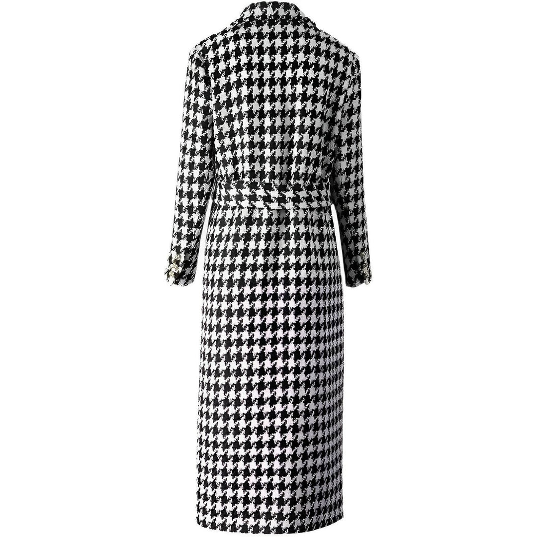 Amira Houndstooth Trench Coat