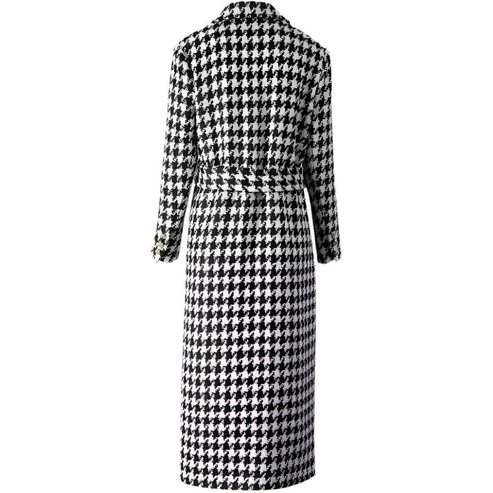 Amira Houndstooth Trench Coat