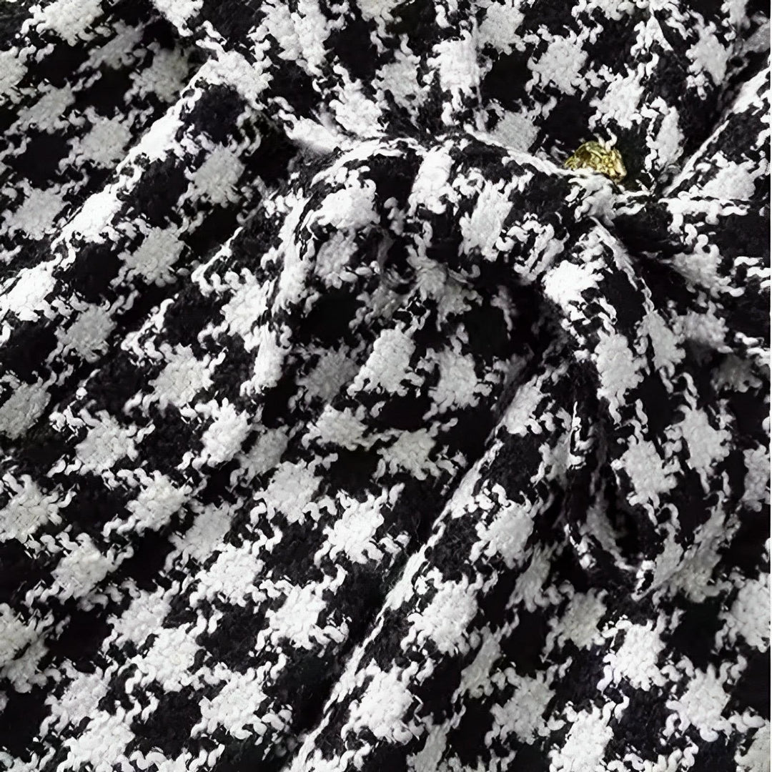 Amira Houndstooth Trench Coat