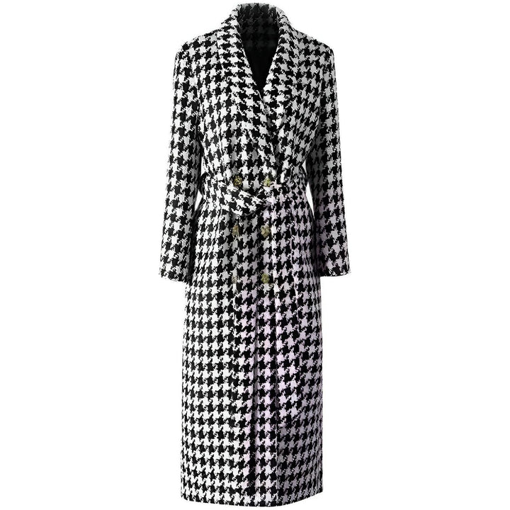 Amira Houndstooth Trench Coat