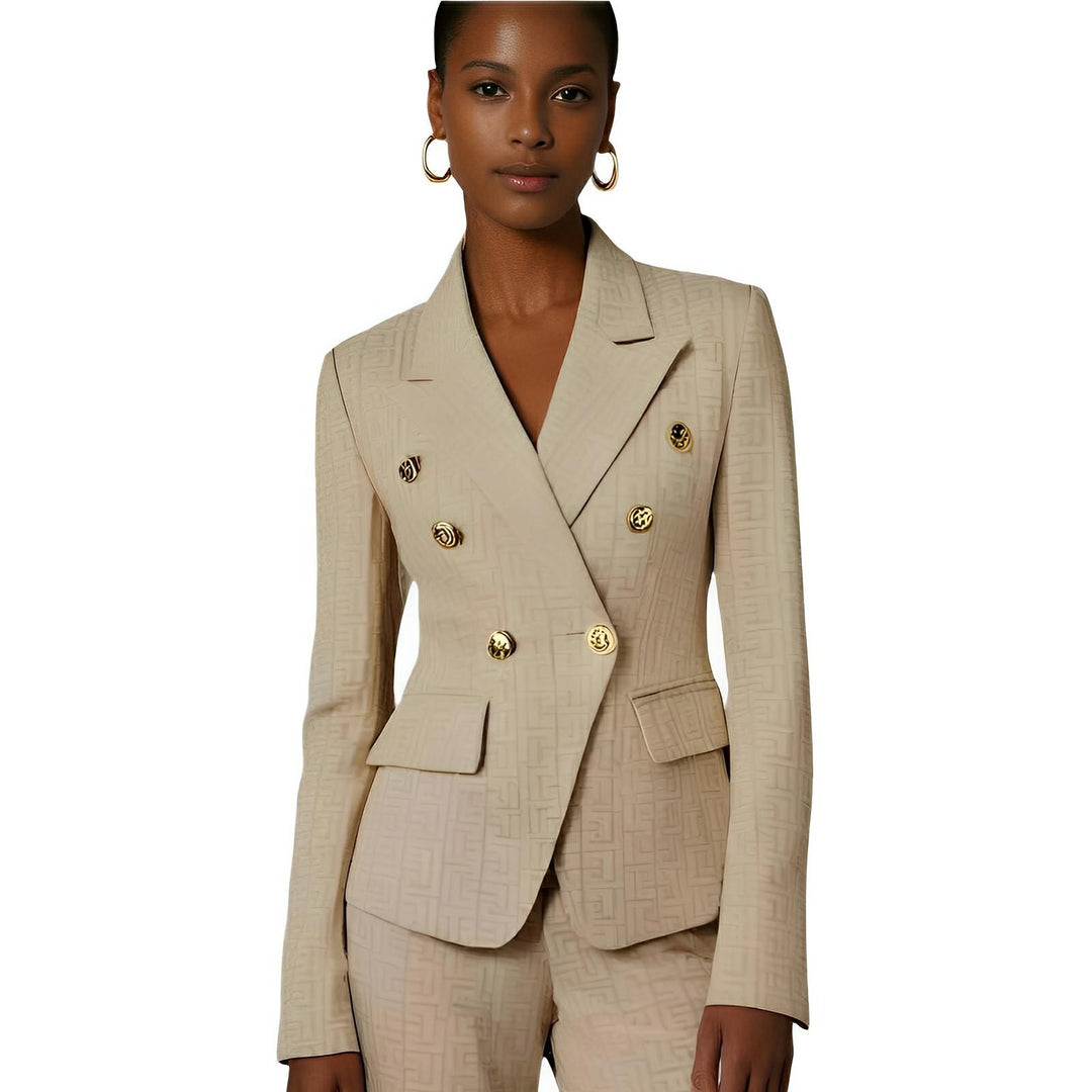 Bianca Patterned Blazer - Sand