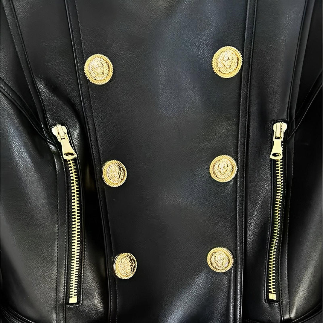 Calista Cropped Leather Jacket