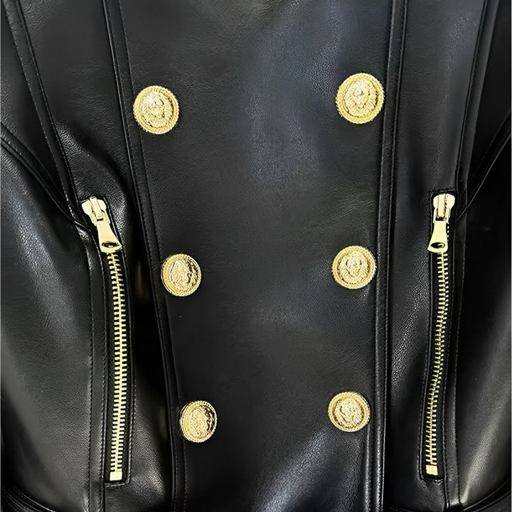 Calista Cropped Leather Jacket