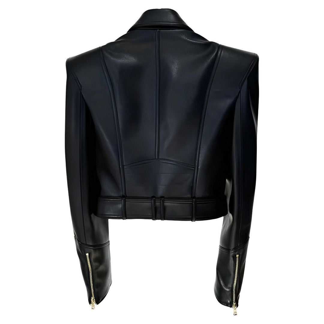 Calista Cropped Leather Jacket