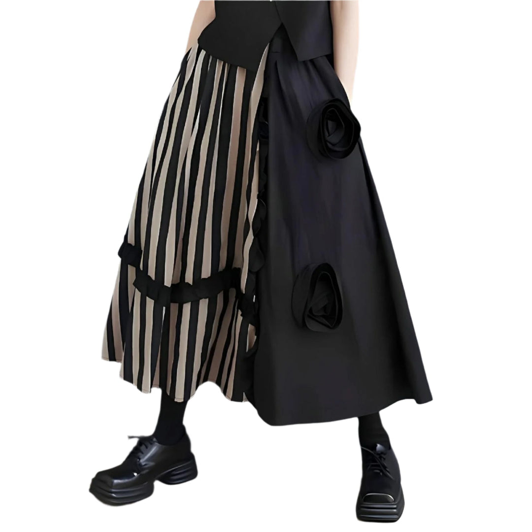 Camila Contrast Panel Midi Skirt