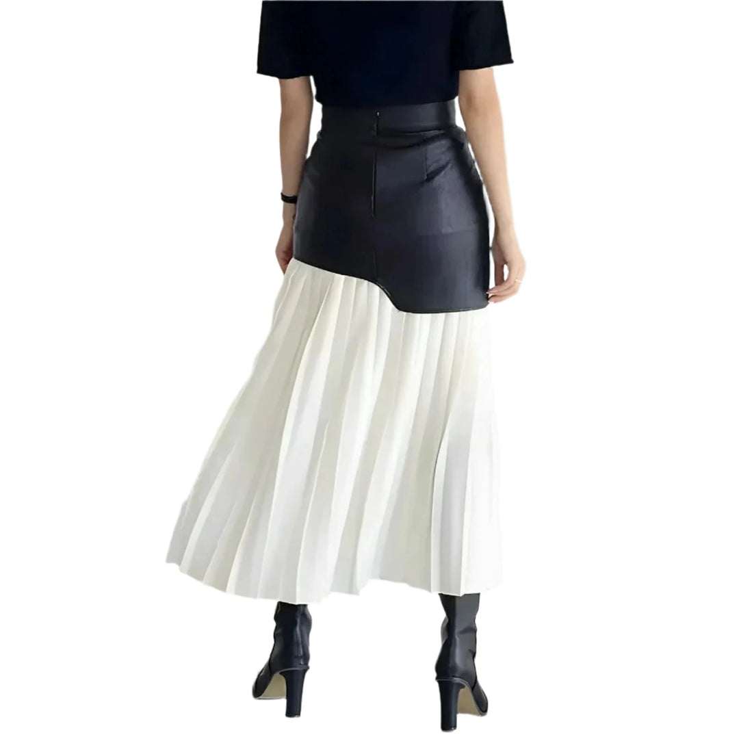 Darcy Contrast Panel Midi Skirt