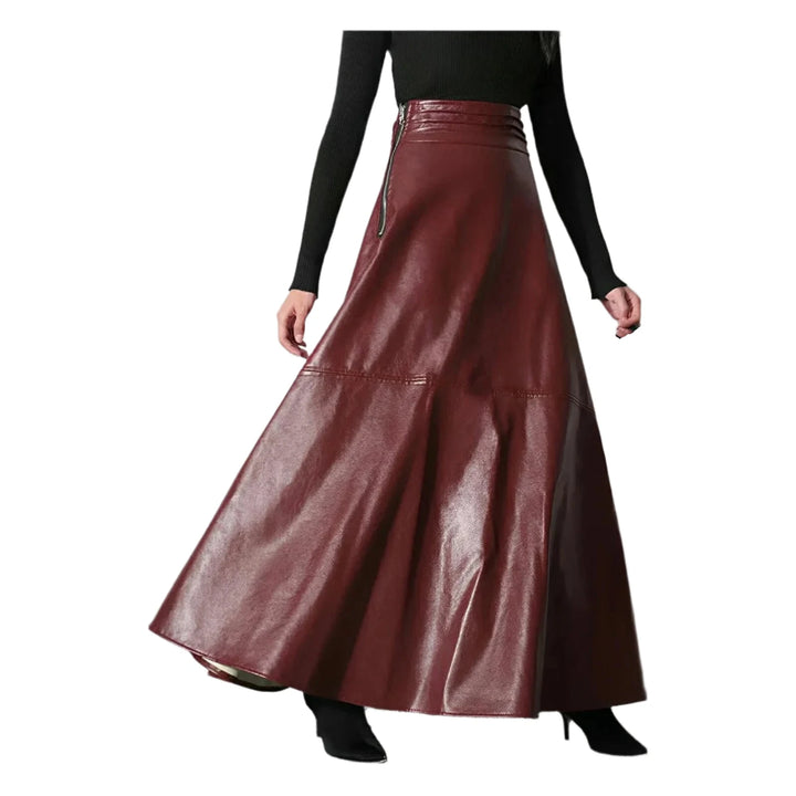 Elara Faux Leather Midi Skirt