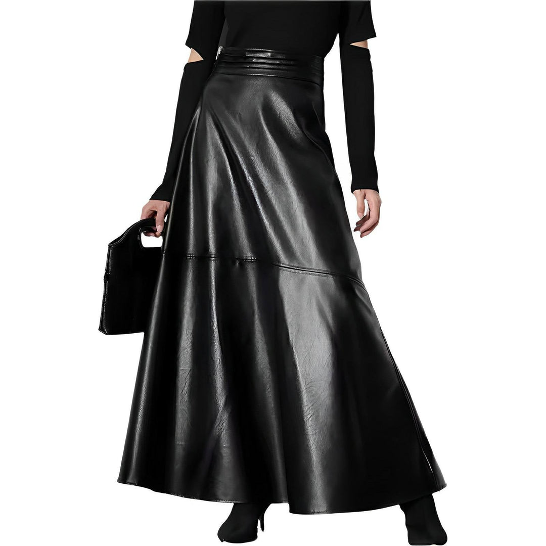 Elara Faux Leather Midi Skirt