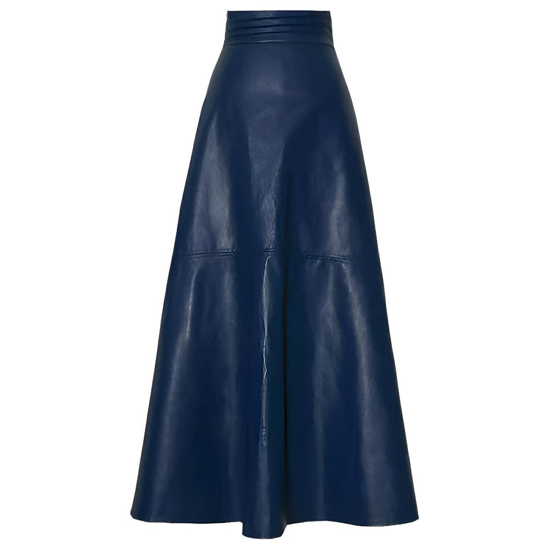 Elara Faux Leather Midi Skirt