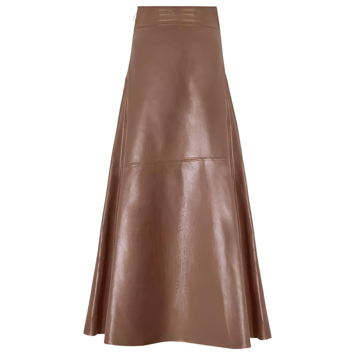Elara Faux Leather Midi Skirt