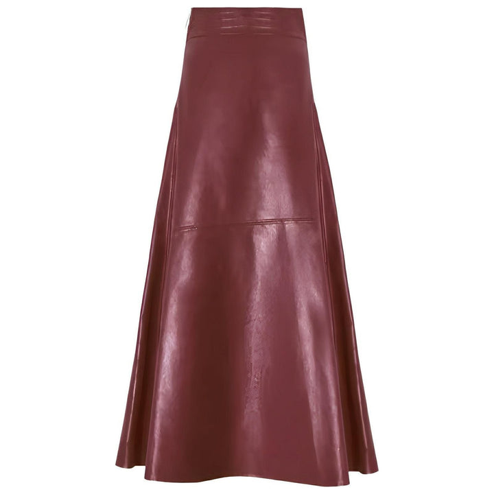 Elara Faux Leather Midi Skirt
