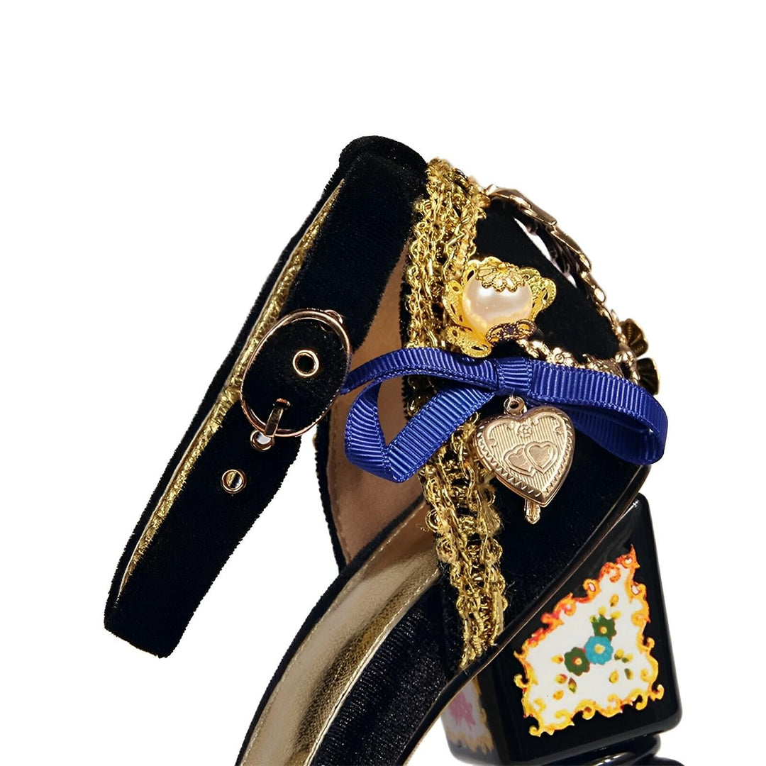 Empress Velvet Platform Sandals
