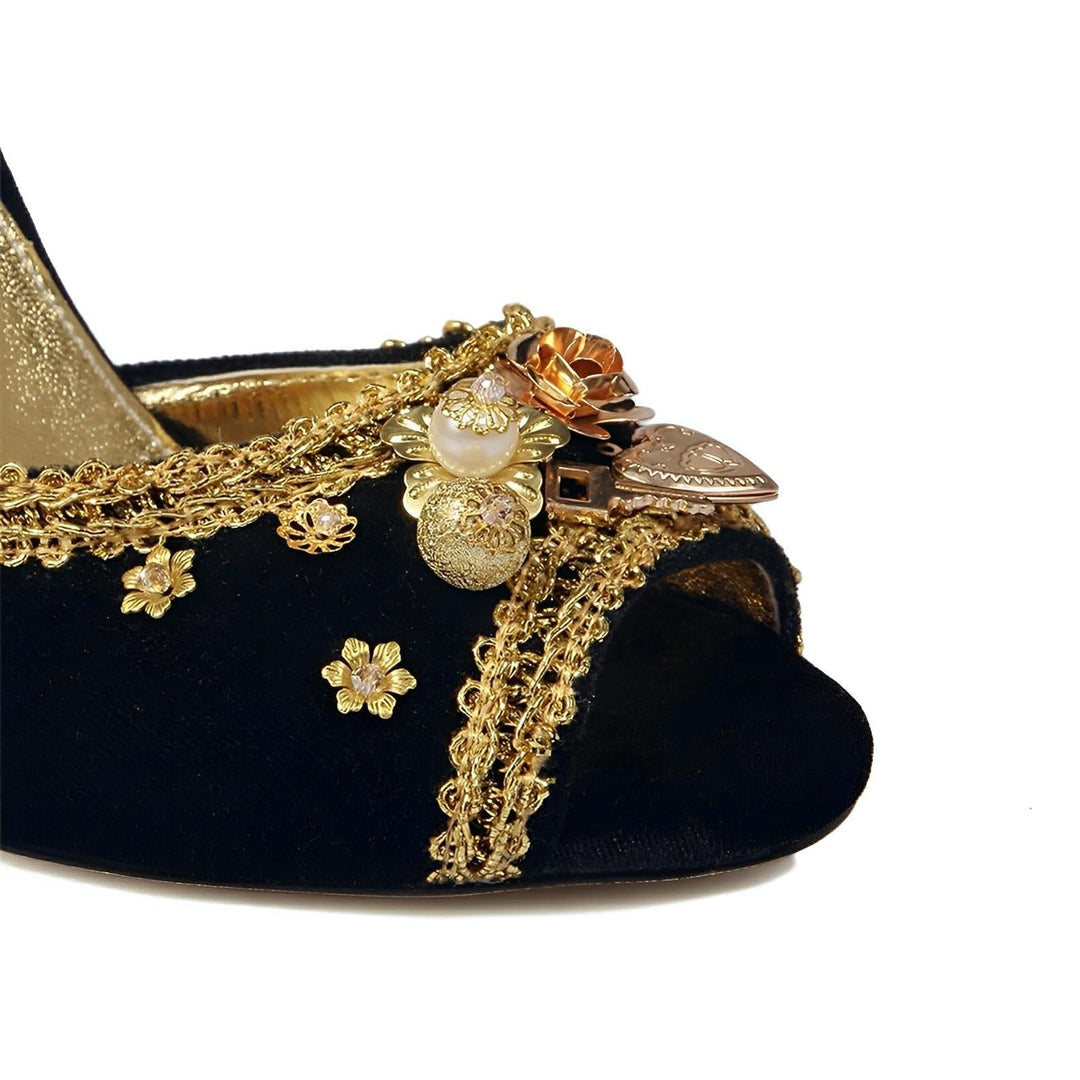 Empress Velvet Platform Sandals