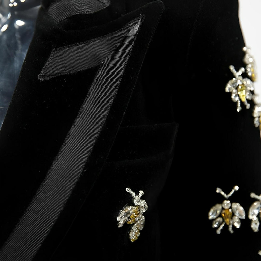 Giata Velvet Embroidered Blazer