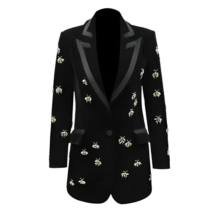 Giata Velvet Embroidered Blazer