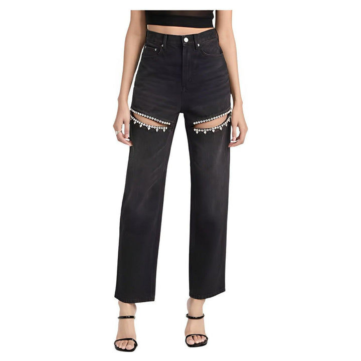 Lila Rhinestone Jeans