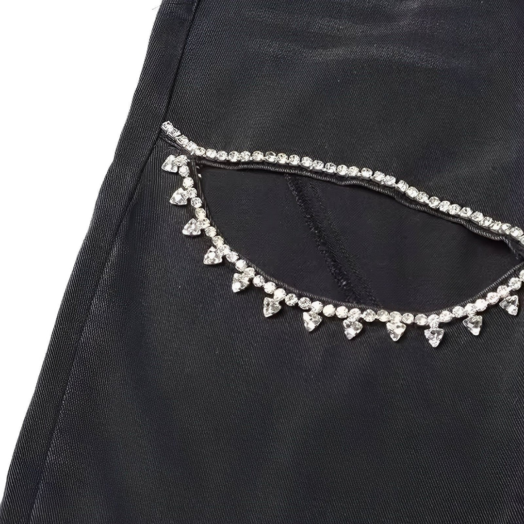 Lila Rhinestone Jeans