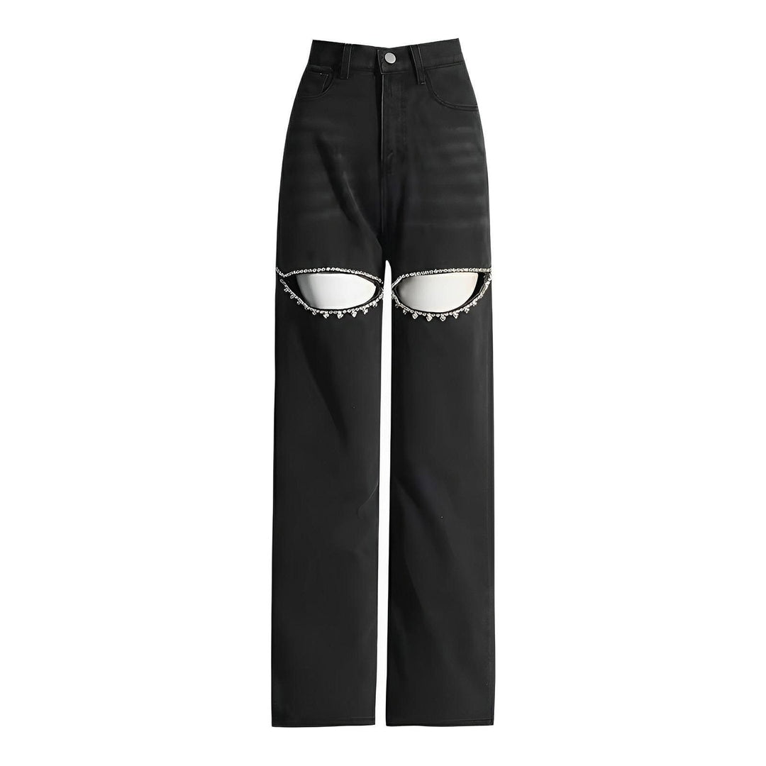 Lila Rhinestone Jeans