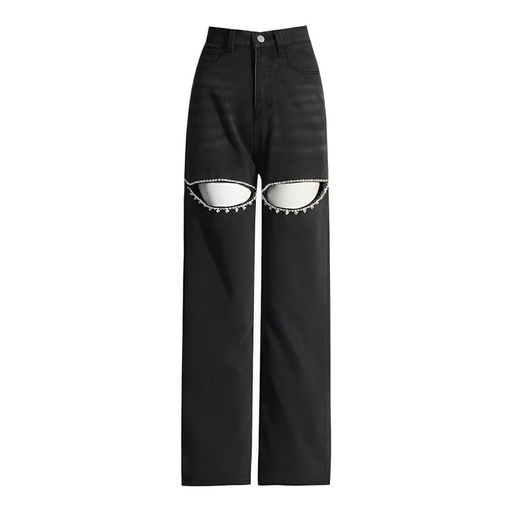 Lila Rhinestone Jeans