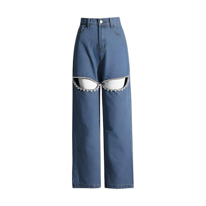 Lila Rhinestone Jeans