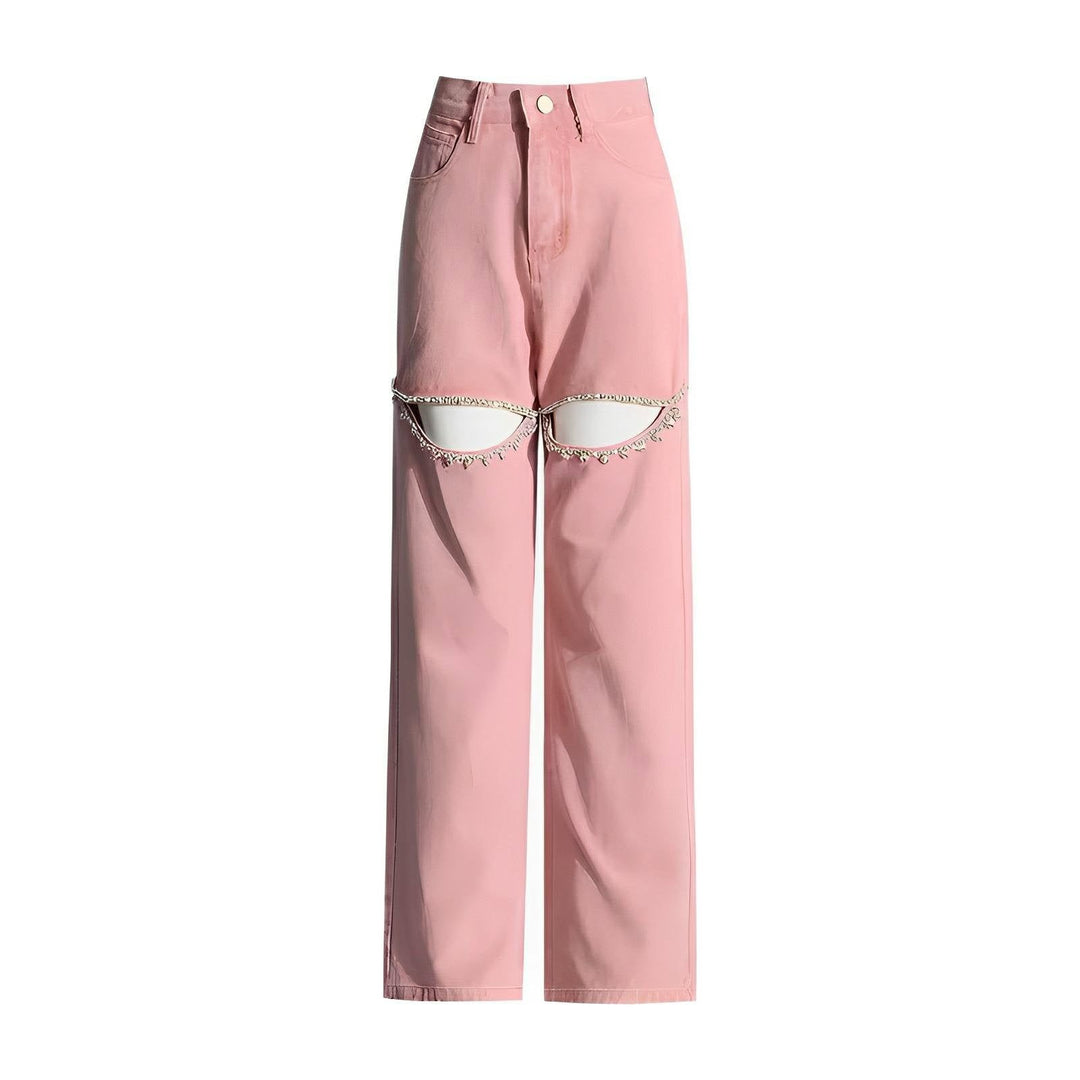 Lila Rhinestone Jeans
