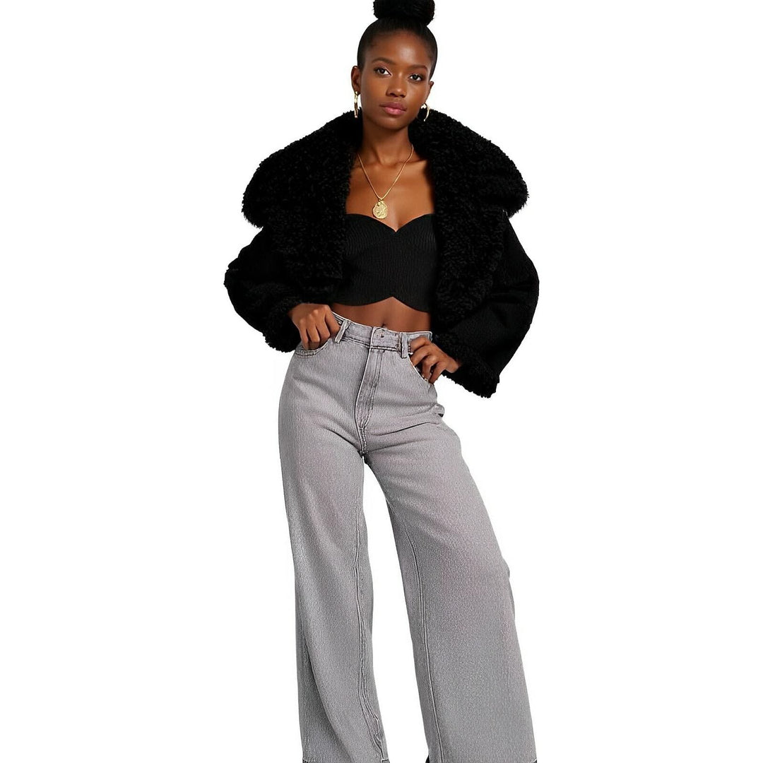 Niamah Cropped Faux Fur Jacket