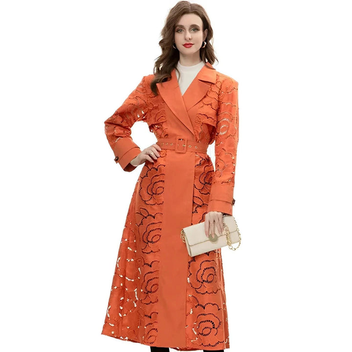 Nicolette Embroidered Trench Coat