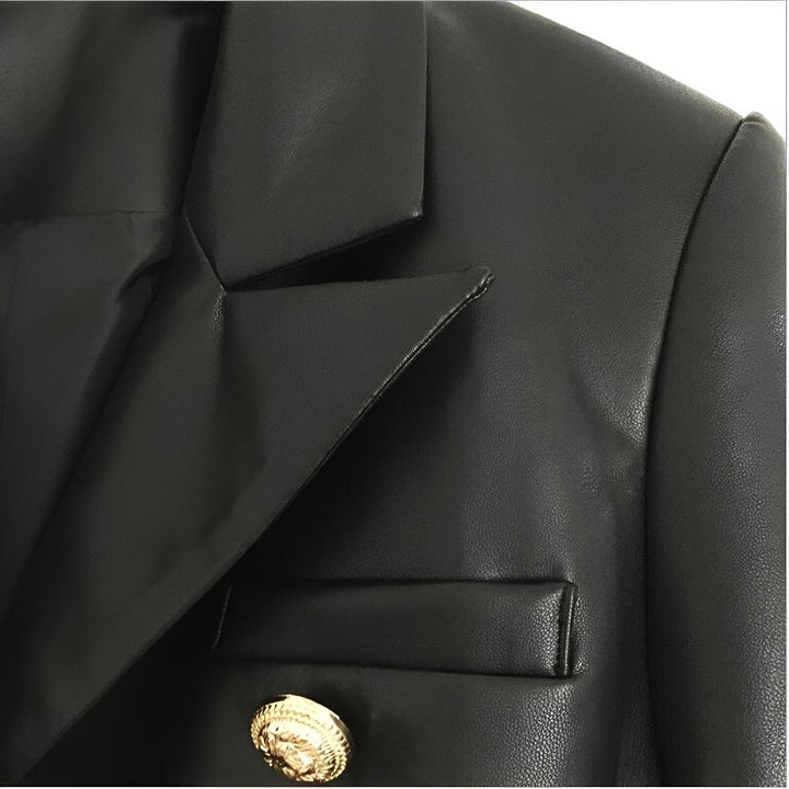 Noelle Faux Leather Blazer