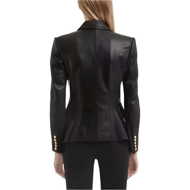 Noelle Faux Leather Blazer