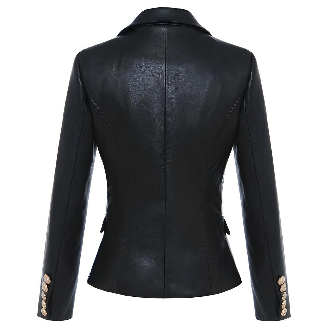 Noelle Faux Leather Blazer