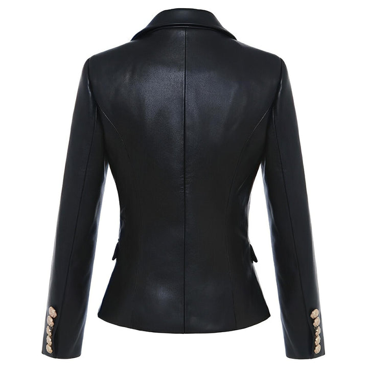 Noelle Faux Leather Blazer