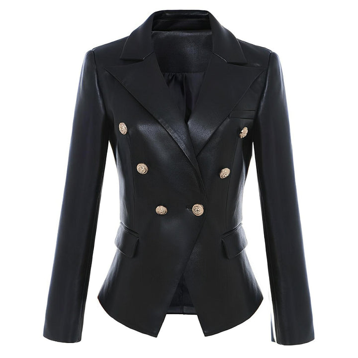 Noelle Faux Leather Blazer