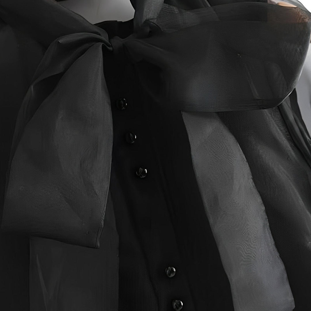 Noir Ribbon Blouse