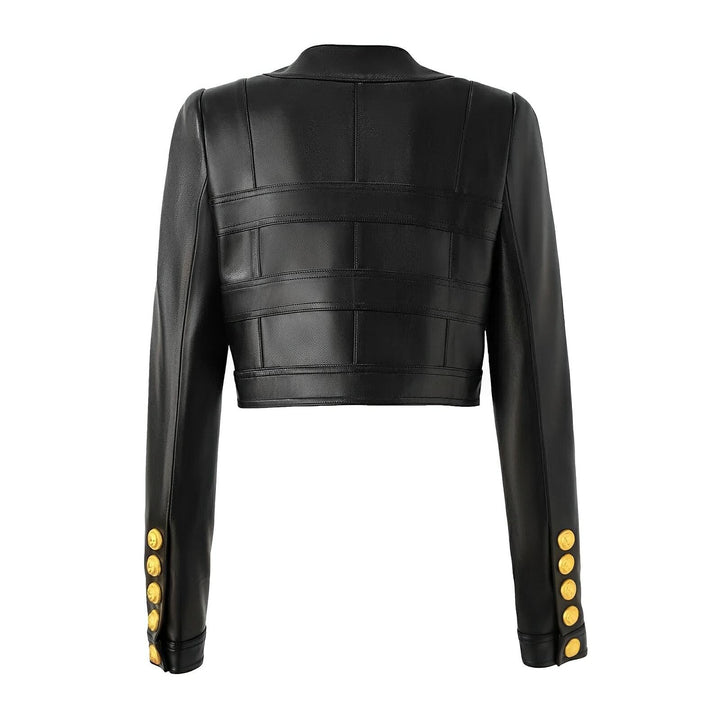 Nya Cropped Leather Jacket