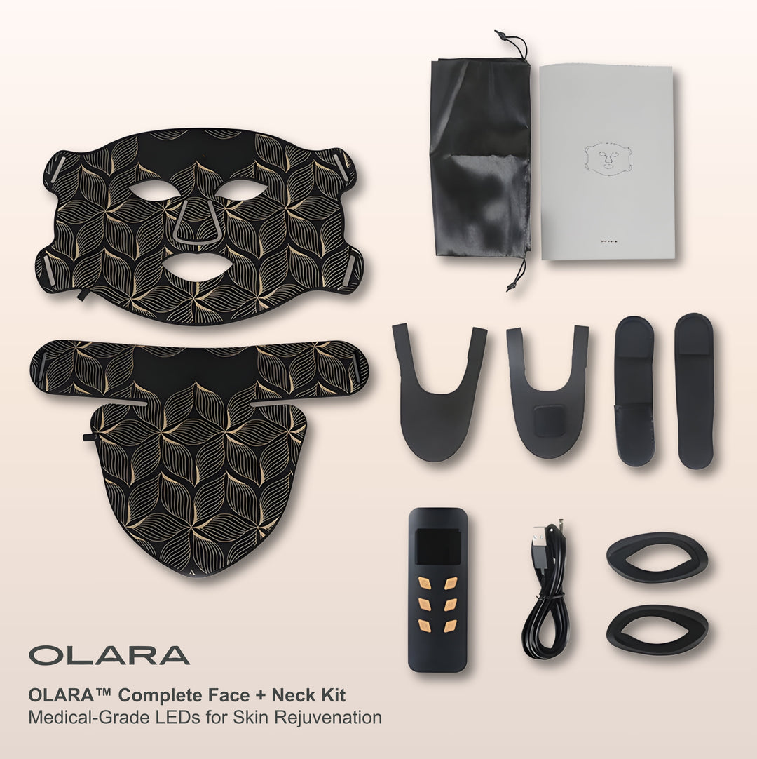 Olara 8-Color LED Face & Neck Mask — Anti-Aging Red Light Therapy