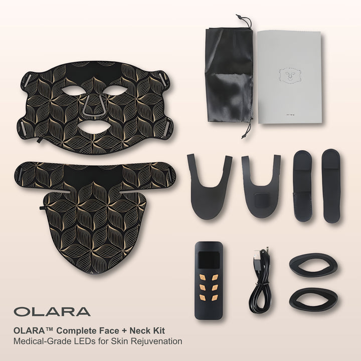 Olara 8-Color LED Face & Neck Mask — Anti-Aging Red Light Therapy