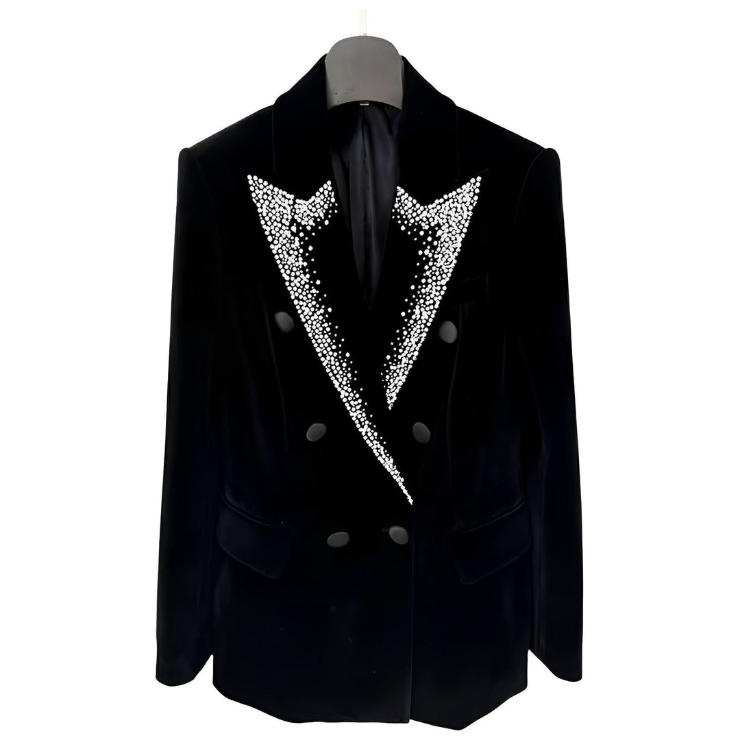 Piora Velvet Rhinestone Blazer