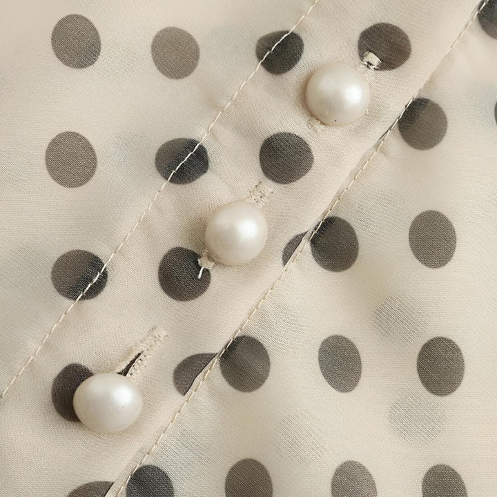 Polka-Dot Ribbon Blouse