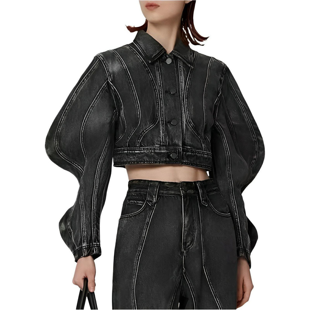 Sable Cropped Denim Jacket