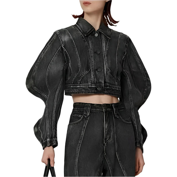 Sable Cropped Denim Jacket