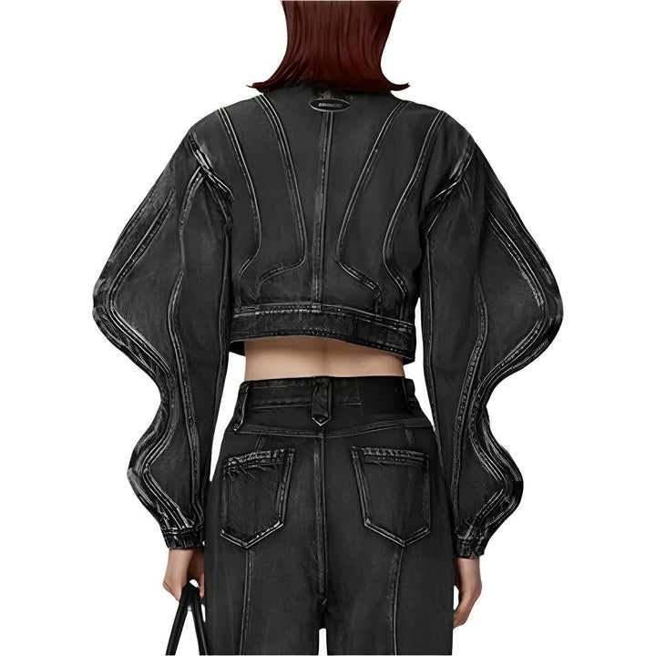 Sable Cropped Denim Jacket