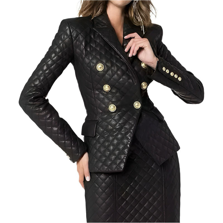 Vera Faux Leather Blazer