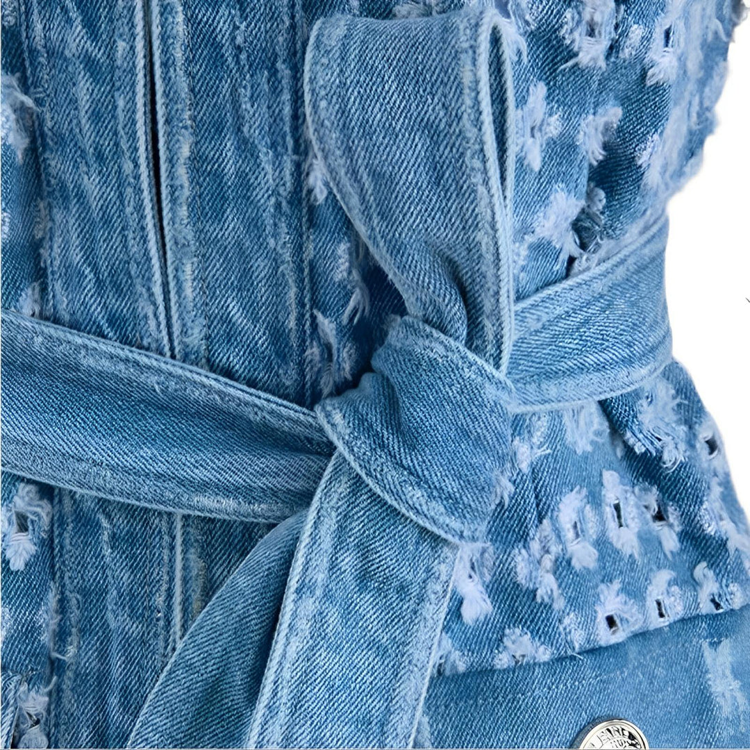 Virgo Belted Denim Jacket