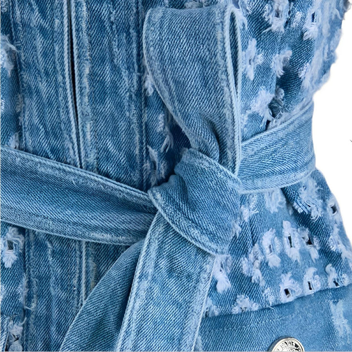 Virgo Belted Denim Jacket