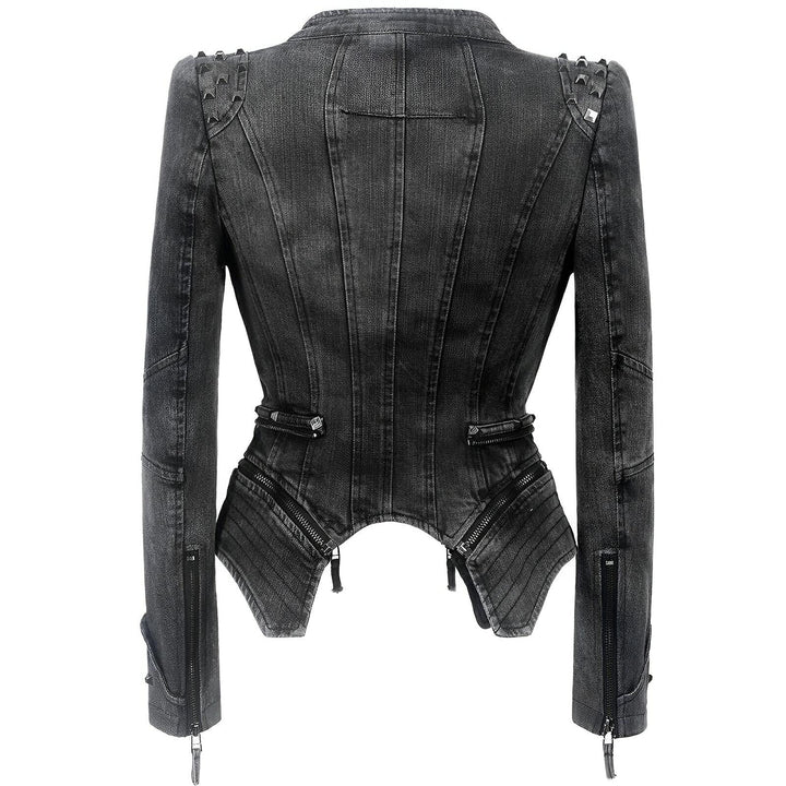 Xanthe Denim Biker Jacket