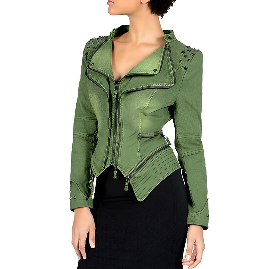 Xanthe Denim Biker Jacket