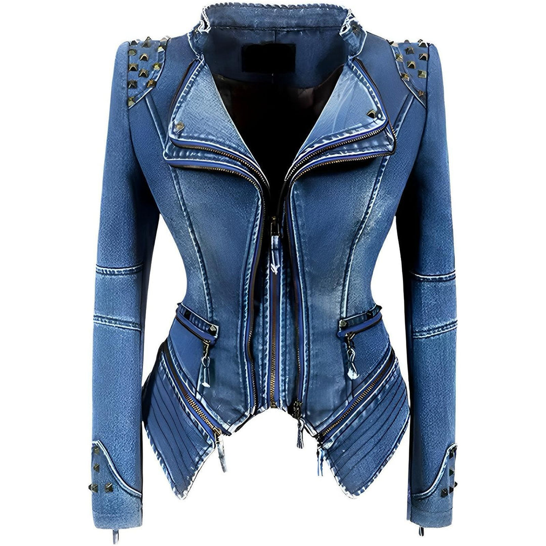 Xanthe Denim Biker Jacket