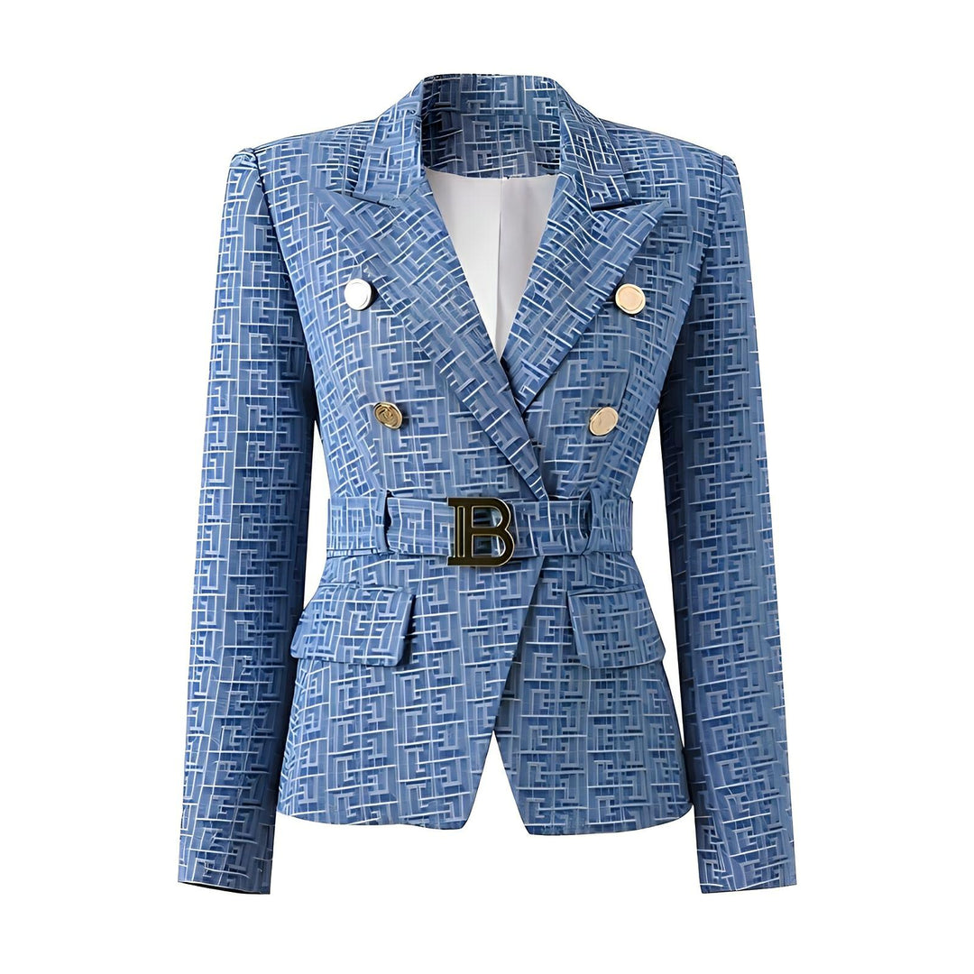 Bianca Belted Blazer - Denim Blue 