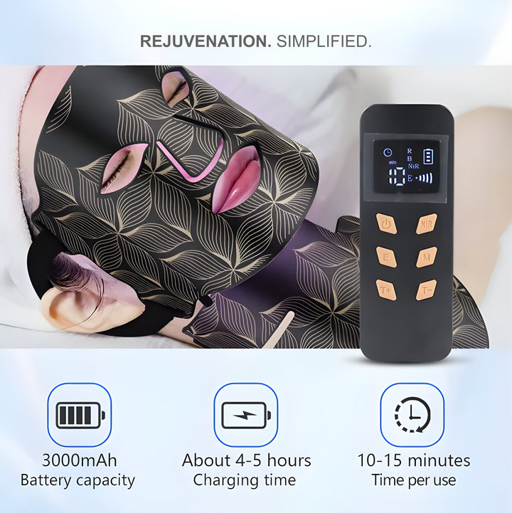 Olara 8-Color LED Face & Neck Mask — Anti-Aging Red Light Therapy 