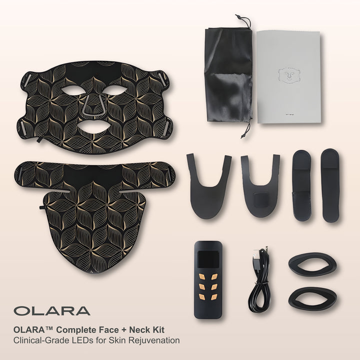 Olara 8-Color LED Face & Neck Mask — Anti-Aging Red Light Therapy 